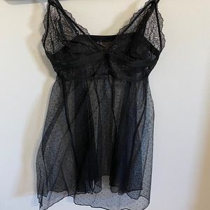 VS VERY SEXY Floral Lace Chantilly Dot Mesh Babydoll